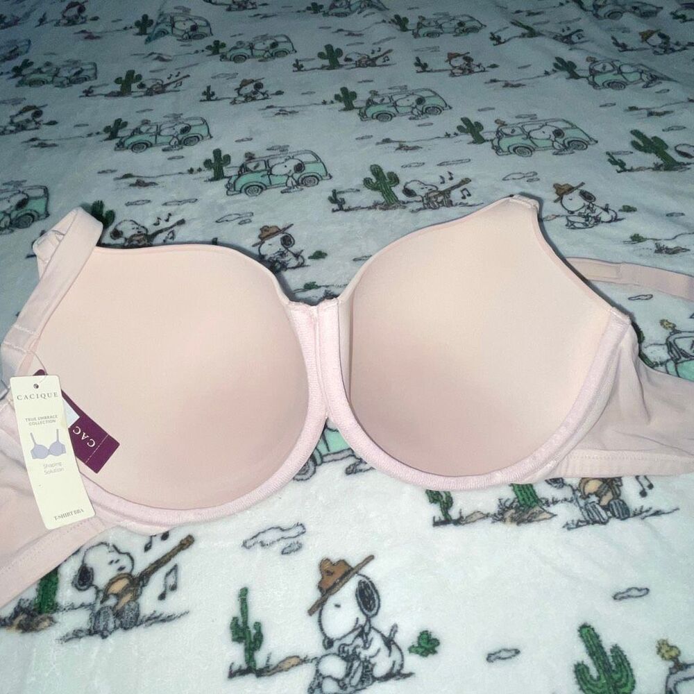 New with tags Cacique True embrace collection blush pink T-shirt bra size 44D - Picture 11 of 12